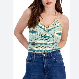 Guess Sz Small Crocheted Cropped Fitted Tank Top • NWT!